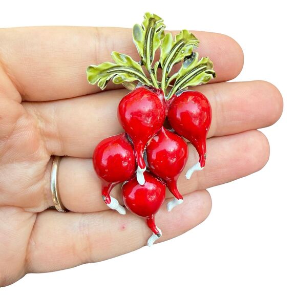 Unbranded Jewelry - Vintage Rare Coro Radish Brooch Enamel Radish Pin